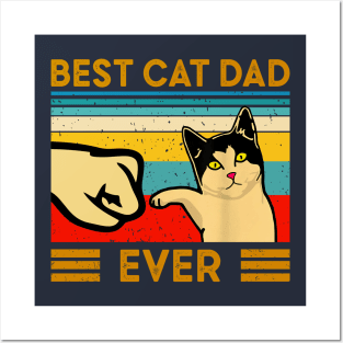 Best Cat Dad Ever - Vintage Retro Posters and Art